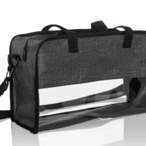 Thirty One GET CREATIVE CROSSBODY Organizer in Charcoal Crosshatch NEW IN BAG